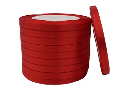 Лента атласная 0,6 см Красный 23 м