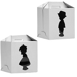 Коробка для торта 24 см*24 см*26 см мальчик-девочка