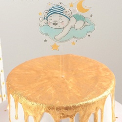 Топпер на торт 13×8 см "Сонный мишутка"