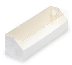 Коробка для макарон 19 см*5,5 см*5,5 см с пластиковой крышкой